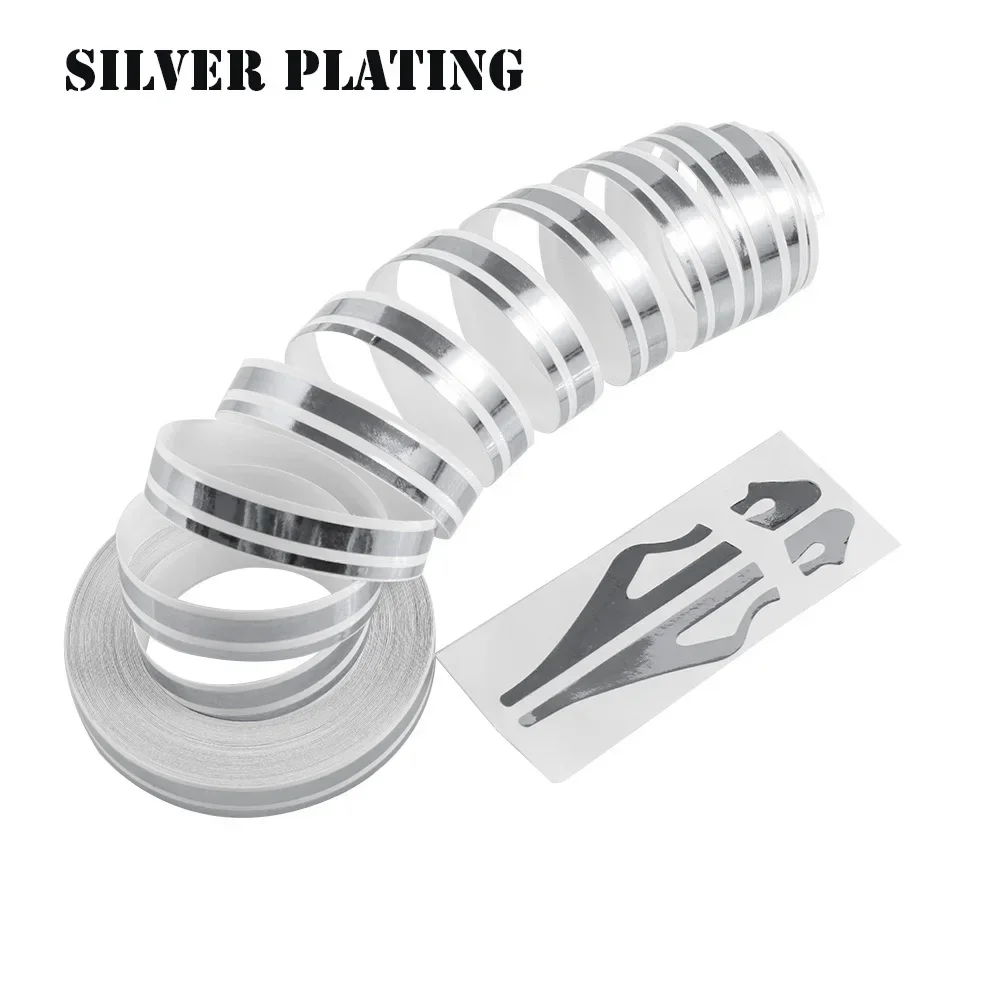 1 rol veelkleurige striping pin streep steamline dubbele lijn tape auto body sticker vinyl sticker auto decoratie styling tools: Zilver