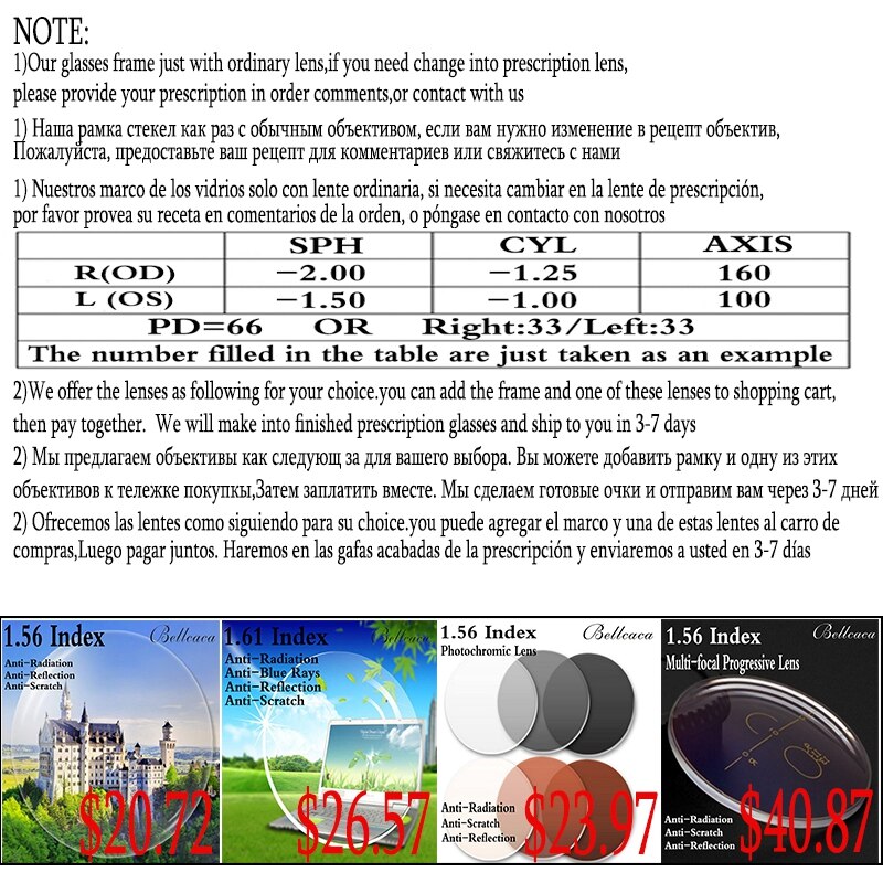 Belmon Optical Eyeglasses Women Prescription Spectacles Diamond Glasses Frames Transparent Clear Lens Eyewear RS824