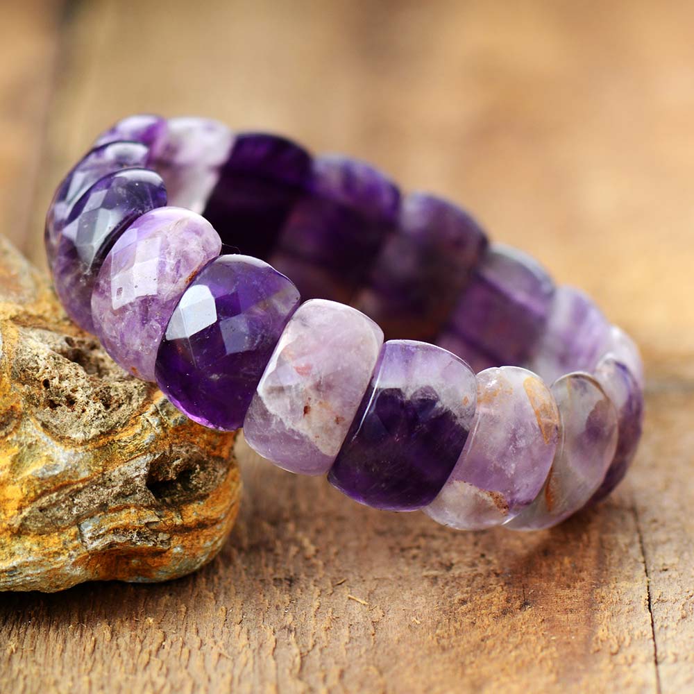 Women Stretch Bracelets Natural Stone Lapis Luzuli Amethysts Elastic Strand Bracelets Jewelry Bijoux