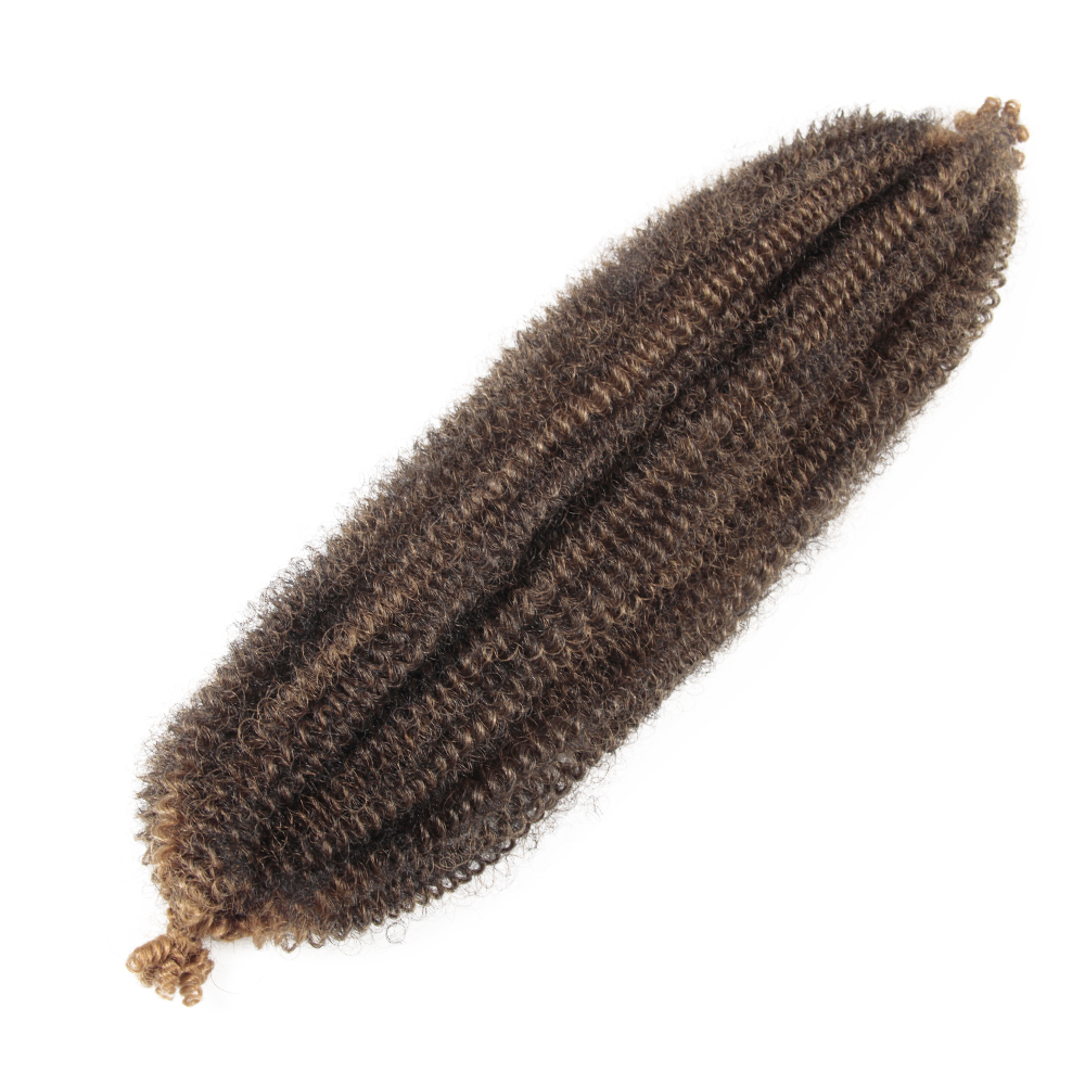 kinky marley fletter flette hår afro krøller hekle hår syntetiske bulk utvidelser marely flette til afrikanske kvinner: 1b/27hl / 24 tommer