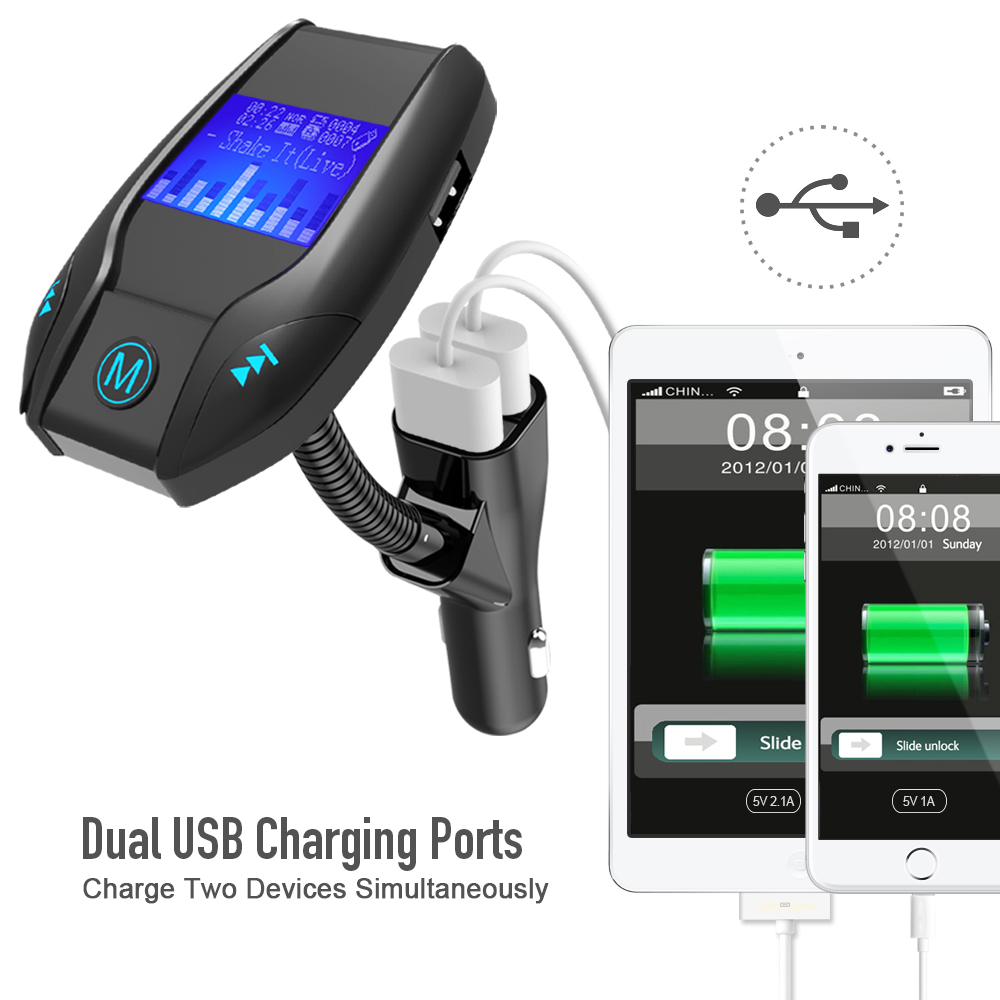 Car Mp3 Player Radio Audio Transmitter Fm Modulator Bluetooth Car Kit Stereo Receiver Transmiter Transmisor Fm USB Fast Charging