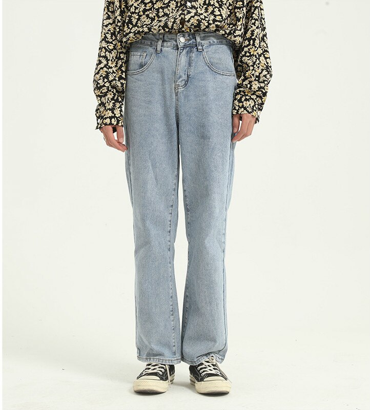 High Waist Loose Comfortable Jeans For Plus Size Fashionable Casual Straight Pants Mom Jeans Washed Boyfriend Jeans