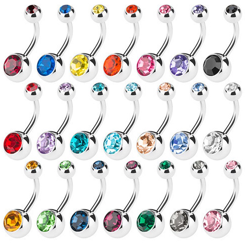 10pcs/lot Steel Belly Button Rings Gem Navel Piercing Nombril Ear Piercings Navel Earring Belly Piercings Body Jewelry Pircings: 10PCS