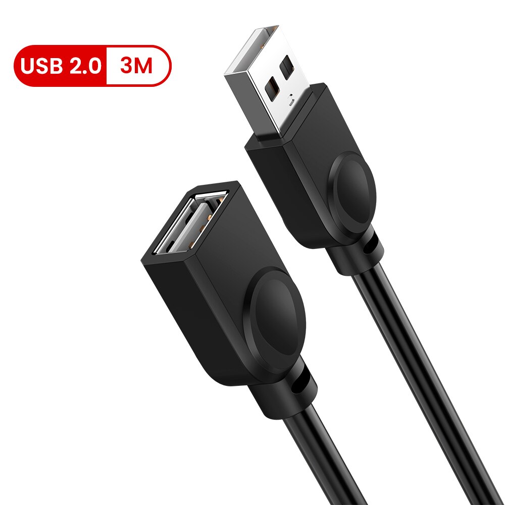 Extensor de Cable de extensión USB 2,0, Cable macho a hembra de velocidad rápida, extensor de Cable USB 2,0 para ordenador portátil, PC, extensión USB 1,5/3/5m: 3m