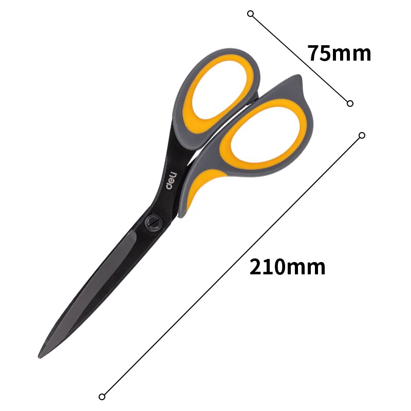 Deli 6027 77757 stainless steel large scissors household multi-functional office tailor's hand scissors tailor's scissors: 210mm