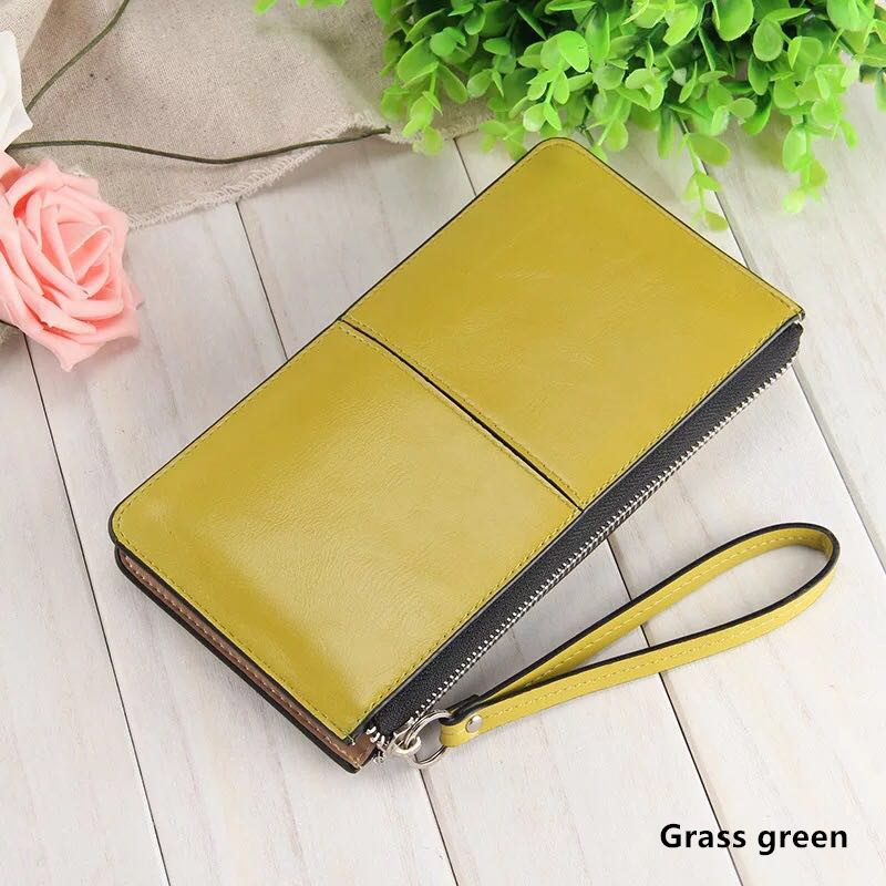 Women Wallets Long Candy Oil Leather Wallet Day Clutch Women's Purse Female Purse Clutch Card Holder: 4