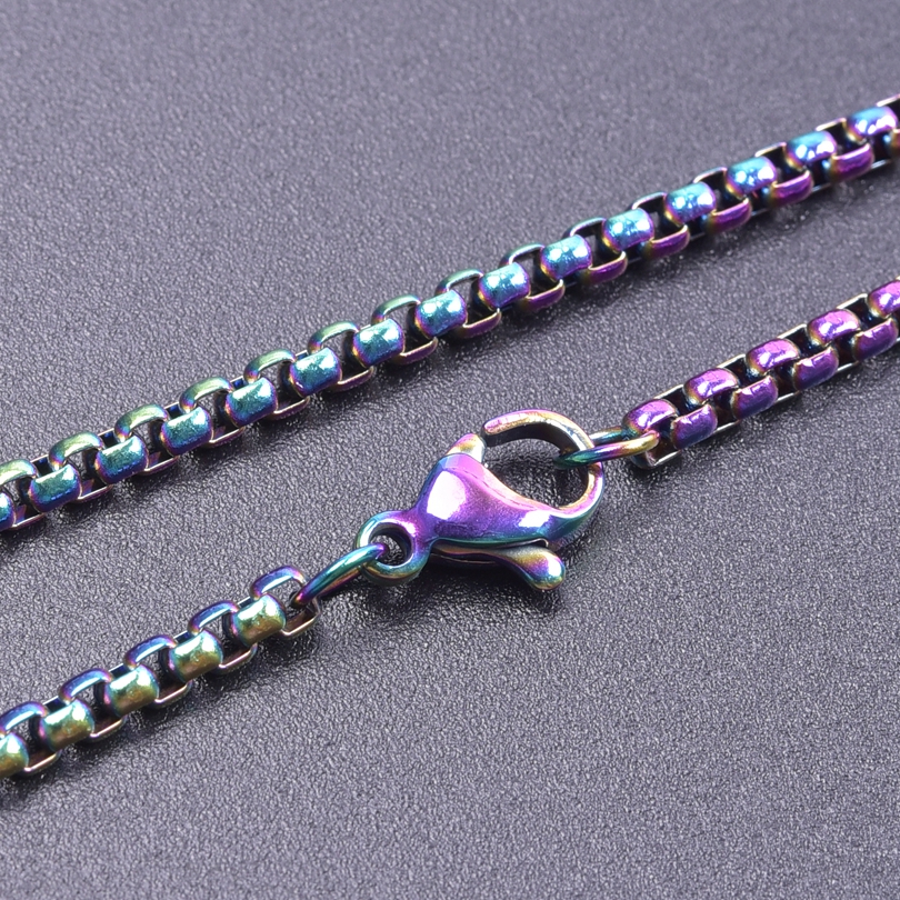 Collares de cadena de perlas cuadradas de 20-90cm para mujeres/hombres, accesorios DIY, pulseras, collar, joyería de acero inoxidable, materiales hechos a mano