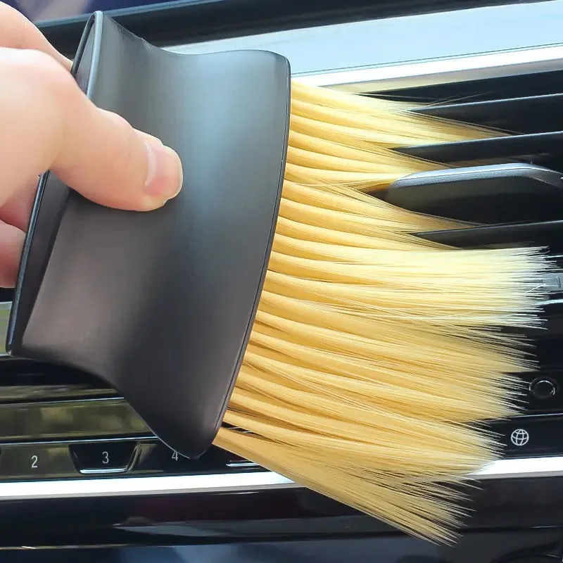 1 cepillo de eliminación de polvo, salida de aire acondicionado, colector de polvo para lavado de coches, cepillo grande con buena elasticidad, accesorios de limpieza