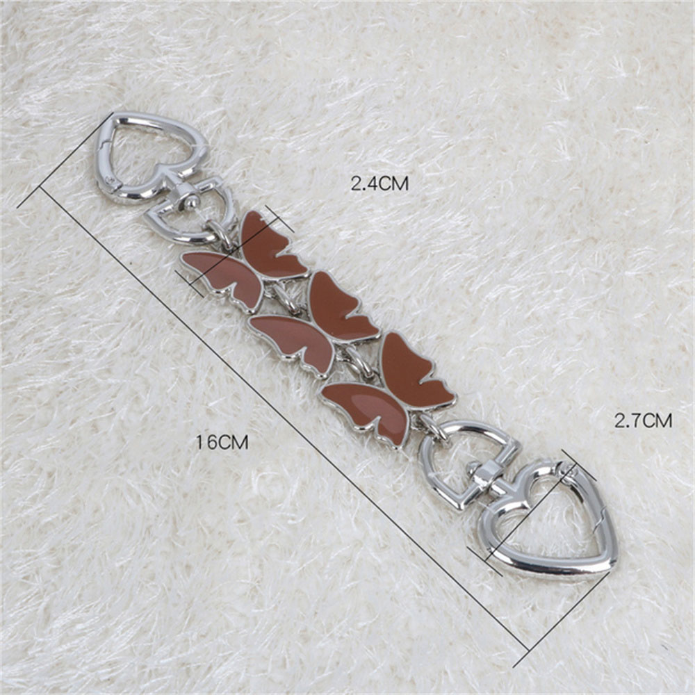 Förlängd kärlekshjärtkedjerem för handväska väsktillbehör handtag förlängning axelrem kedja väskrem gör-det-själv väskdelar: Röd