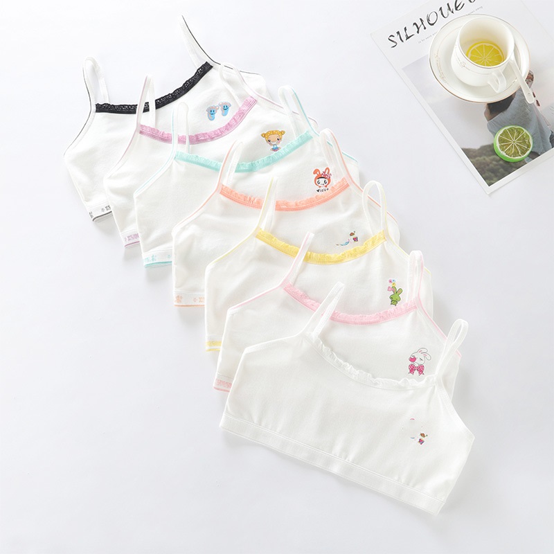 3Pcs biancheria intima per petto avvolto per ragazze adolescenti reggiseni da allenamento in pizzo nero bianco Top intimo estivo abbigliamento per bambini da 7 a 16 anni