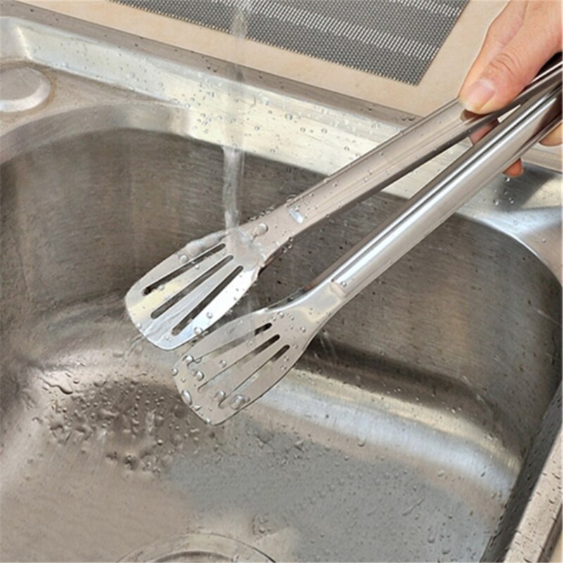 Silver 9 Inch Stainless Steel Food Clip Bread Clip Barbecue Clip Home Kitchen Cooking Anti-Scalding Tool