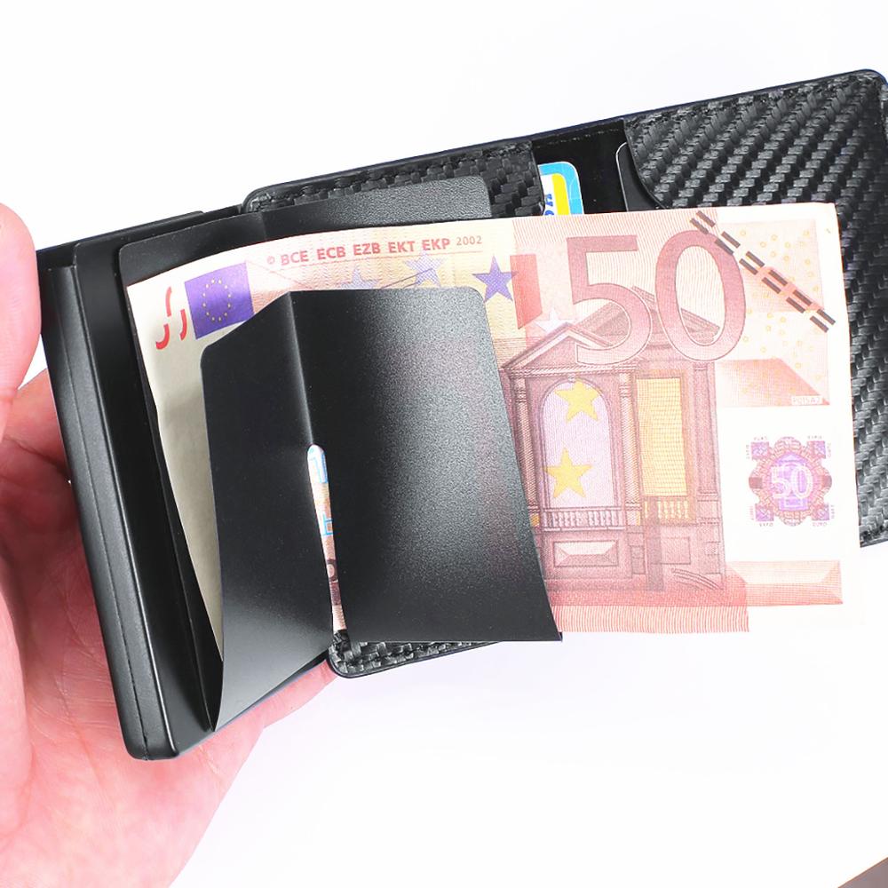 RFID anti-vol brosse métal crédit moraillon portefeuille porte-cartes hommes femmes en alliage d'aluminium porte-cartes pour