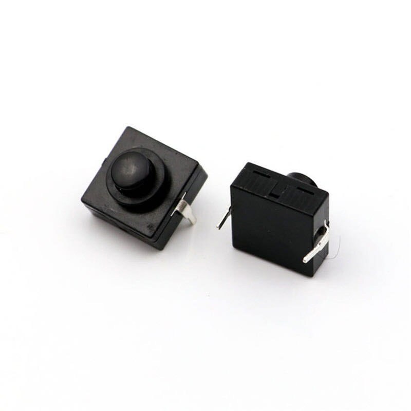 50PCS/LOT Flashlight Switch Button Switch 12 * 12 * 9.4mm Flashlight 2 Foot Switch Self-Locking Switch 12*12*9.4