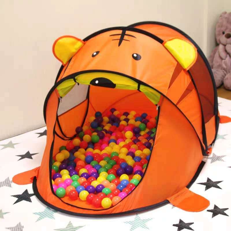 Cartoon Animal Kids Tent Portable Tiger Kinderen Tent Buitenshuis Grote Pop Up Toy Tenten Indoor Netten Baby Bal Zwembad speelhuis