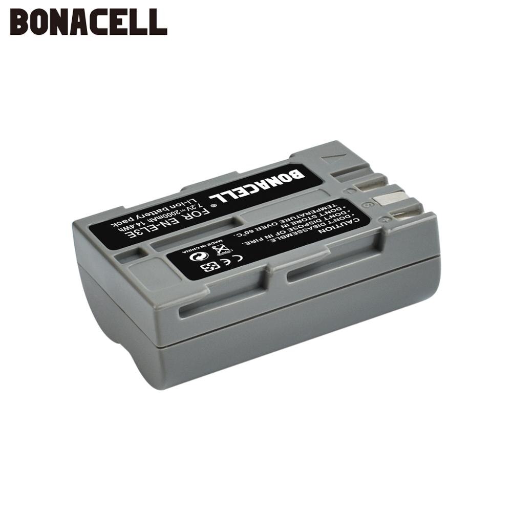 Bonacell-Batería de EN-EL3E de 2000mAh, Compatible con cámara Digital SLR Nikon D700, D300S, D300, D200, D100, D90, D80, D70, D70s D50