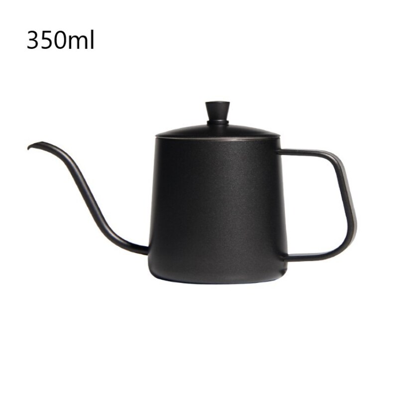 350/600ML Drip Kettle Coffee Tea Pot Non-Stick Food Grade Stainless Steel Gooseneck Kettle Swan Neck Thin Mouth With Lid: 350ml 02