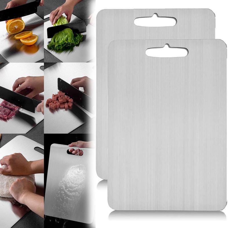 Tabla de cortar de cocina de titanio de doble cara, estera de corte de cocina de alimentaria, tabla de cortar portátil, bandeja para servir verduras