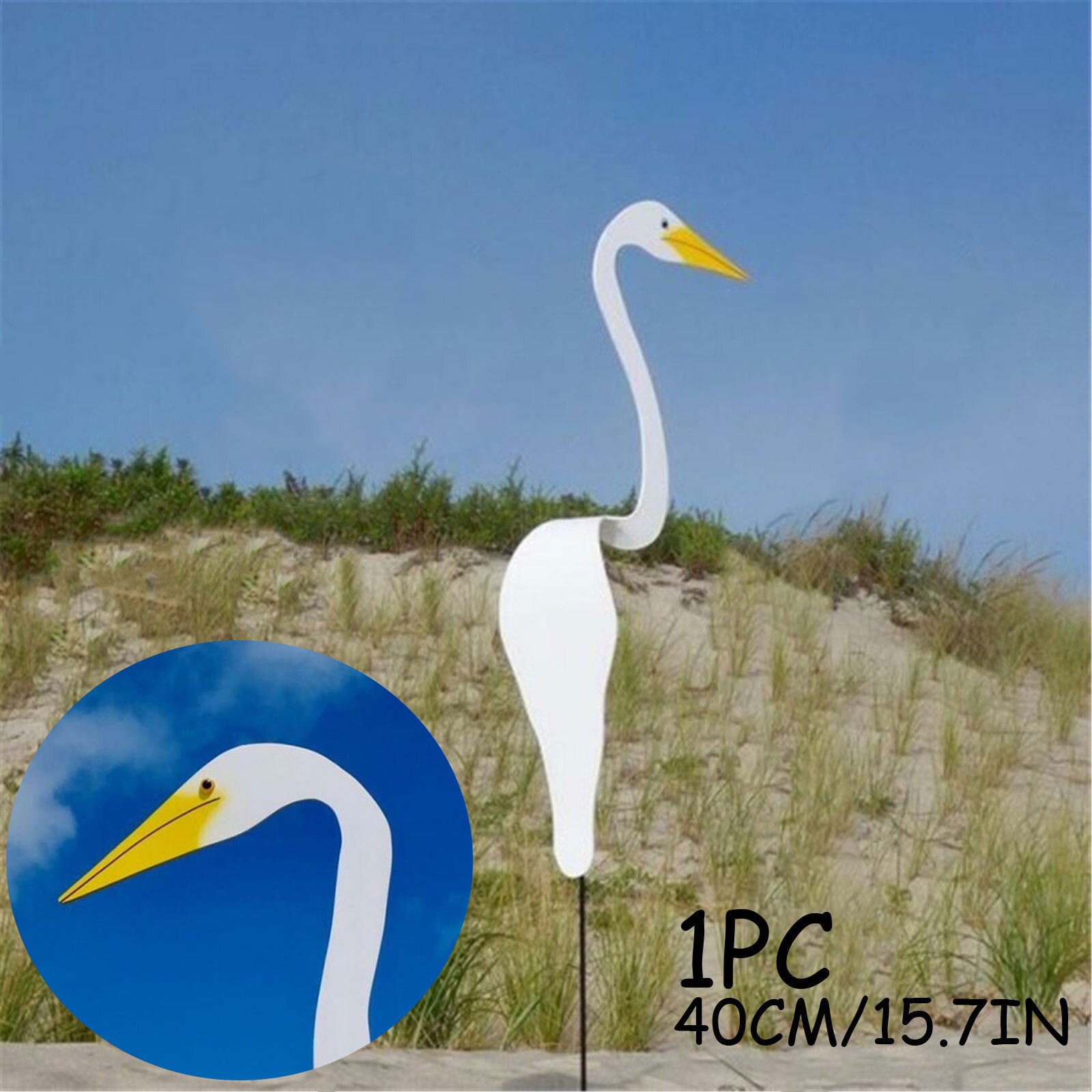 White Swirl Bird-a Whimsical And Dynamic-bird That Spins With The Slight Garden-breeze Breeze Wind chimes Spinner For Home Decor: 40cm