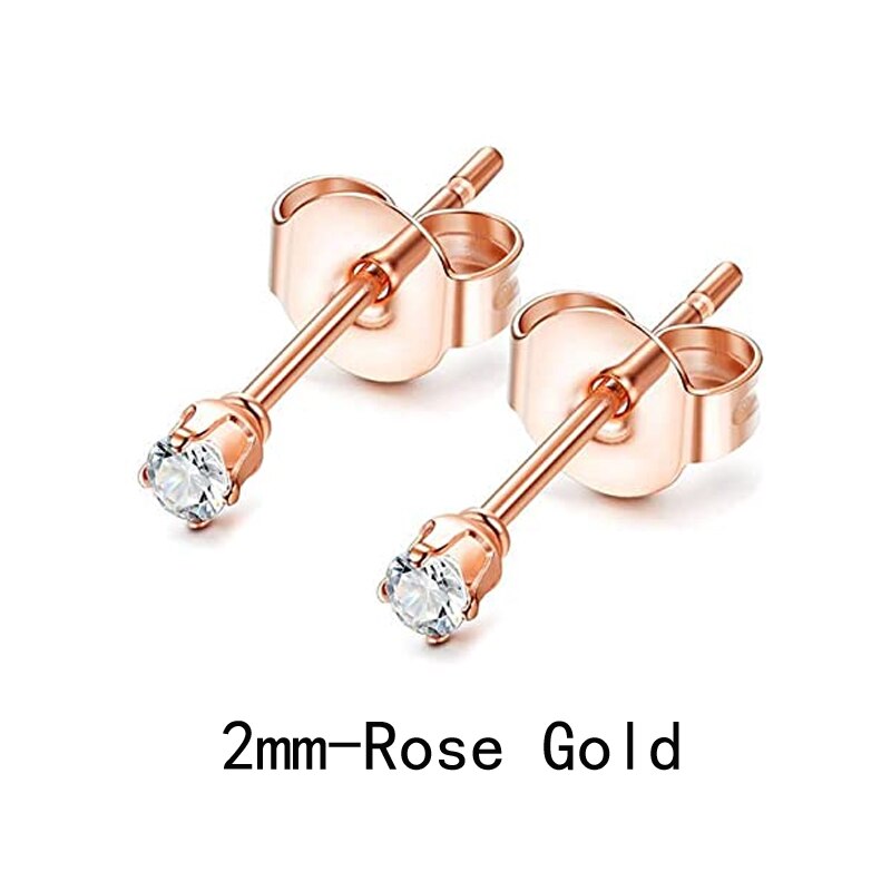 9 Paare/18 Stck rostfrei Stahl 2mm klein Ohrringe Damen Männer runden Knorpel Ohrringe einstellen: Stil B Rose-1Paare