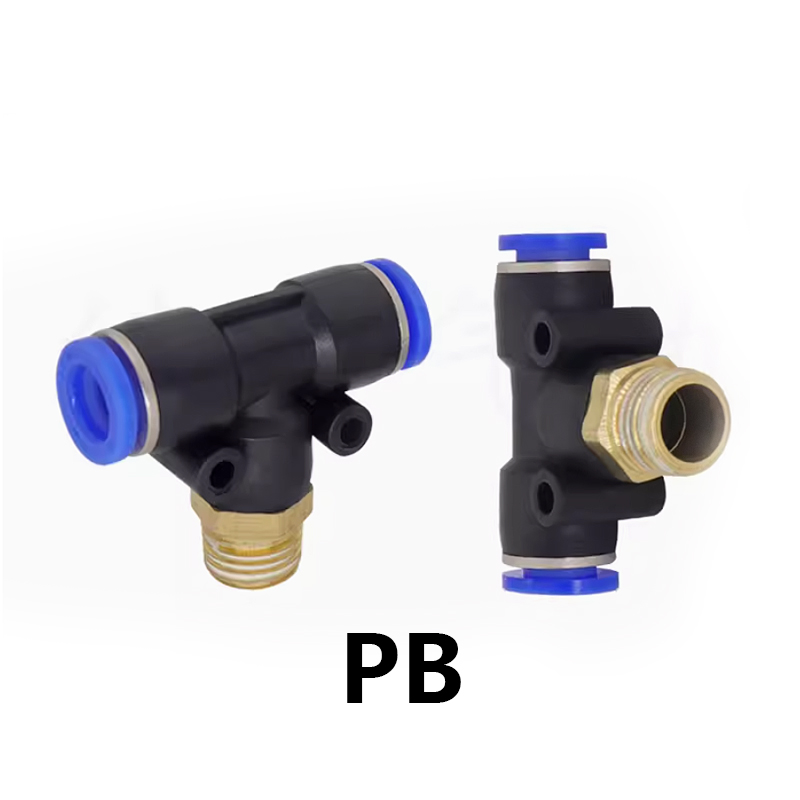 Pneumatische Fittingen Pb/Pd/Px Pneumatische Snelkoppeling T-Vormige Tee4 6 8 10 12 14 01 02 03 04 Plus Schroefdraad Snelkoppeling