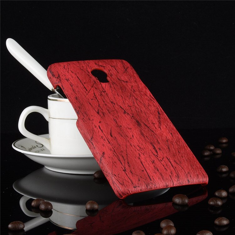 Subin voor lenovo vibe  p1 hoesje 5.5 inch pu hout lederen nerf mobiele holster voor lenovo vibe  p1 telefoonhoesje: Donkerrood