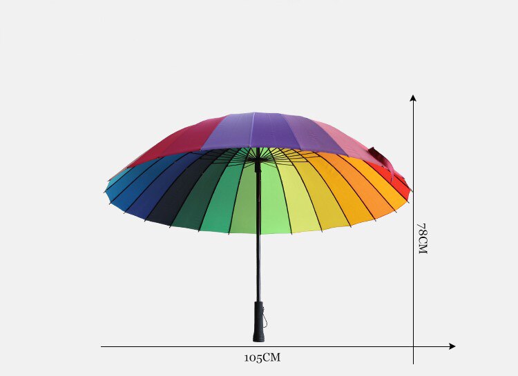 Paraplu 24K Regenboog Paraplu Regen Vrouwen en Mannen Non-automatische Lange handle Paraplu Guarda Chuva Paraguas paraplu