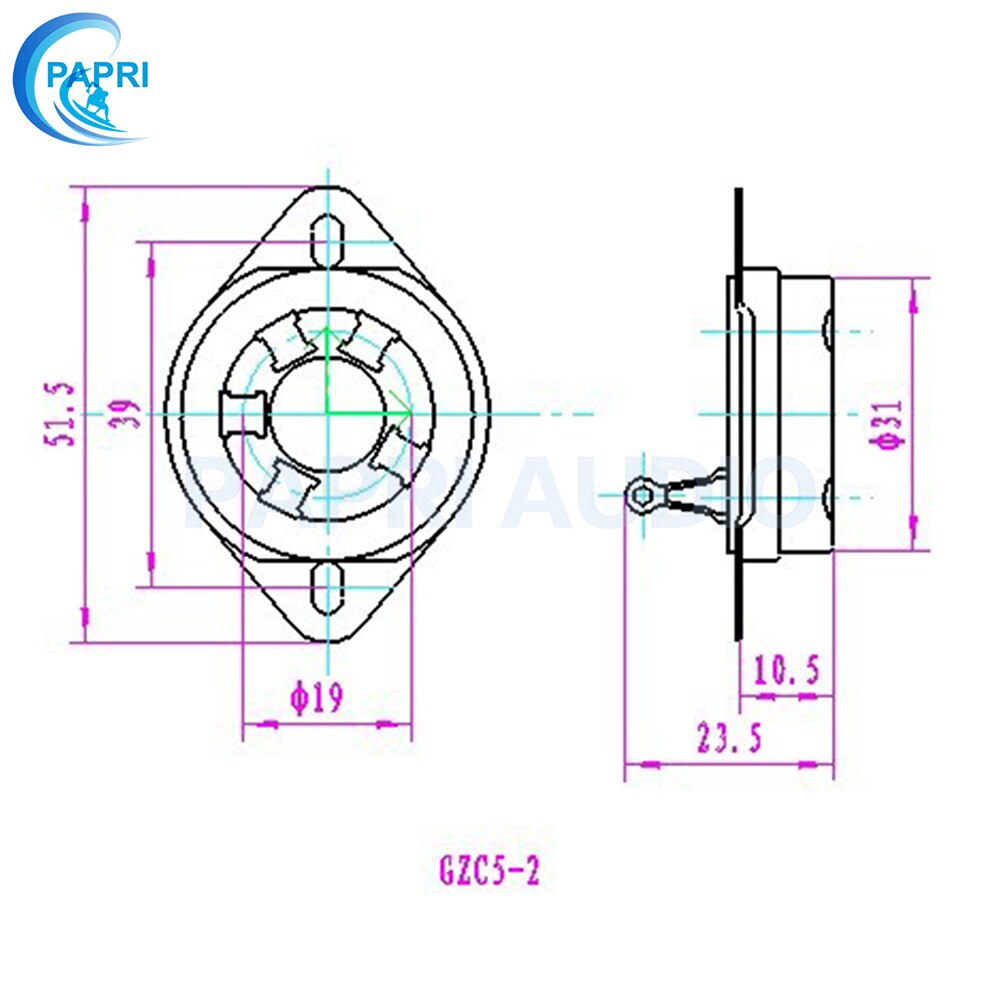 PAPRI 10Stck Keramik U5A Gold Überzogene 5Stift Rohr Steckdosen Chassis Montieren Audio--Verstärker Für 807 24 27 37 47 56 76 FD422 wir272A wir311A etc