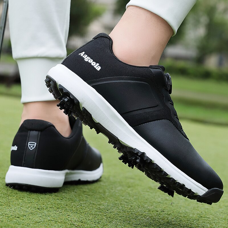 Mannen Professionele Golfschoenen Waterdichte Spikes Golf Sneakers Zwart Wit Mens Golf Trainers Big Size Golf Schoenen Voor Mannen 39-47