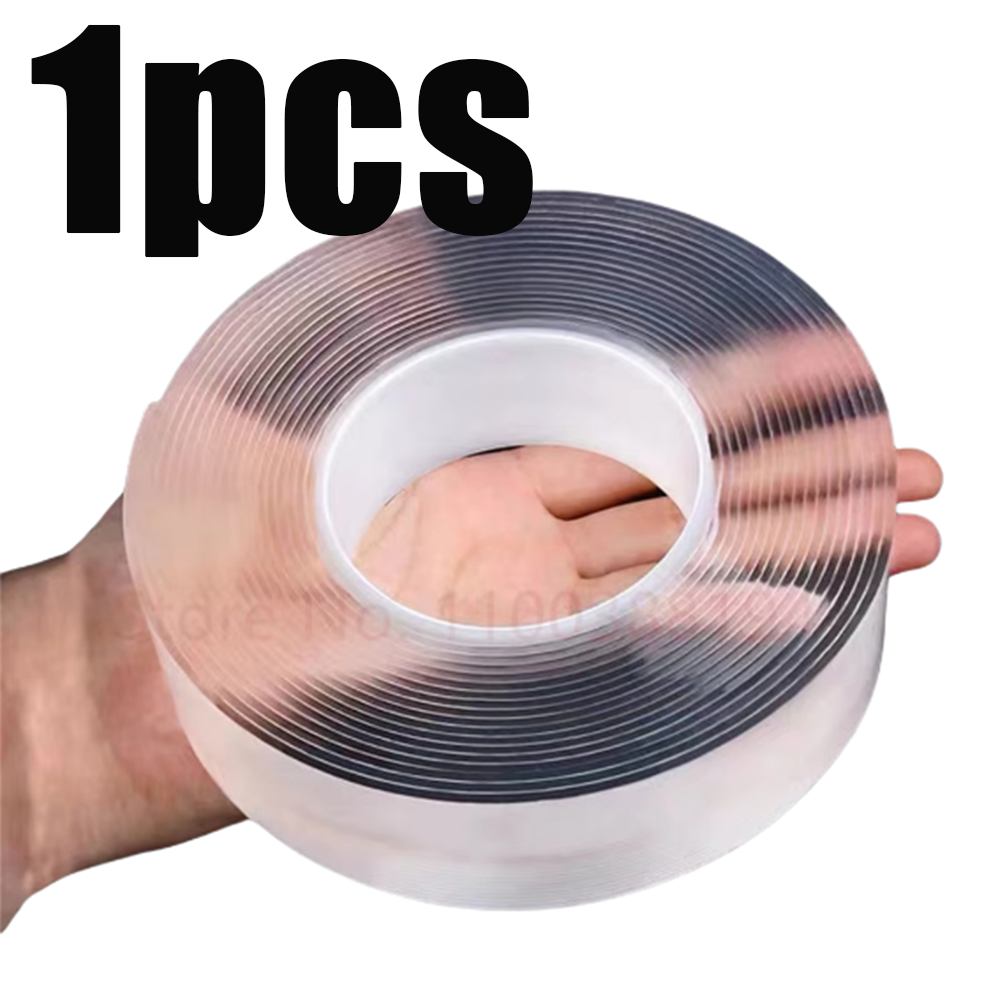 1-5Pcs Double Contact Nano Tape Powerful Extra Strong Sided Adhesive Water No Trace For Kitchen And Bathroom Waterproof And Tool: Translucent