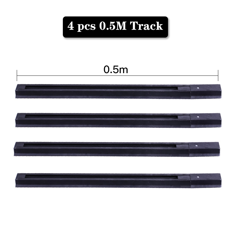 Riel de luz LED para tienda de ropa, riel eléctrico de 2 cables con manchas, lámpara de pista para iluminación del hogar, foco de rieles, 1M, 0,5 M: Azul / Negro