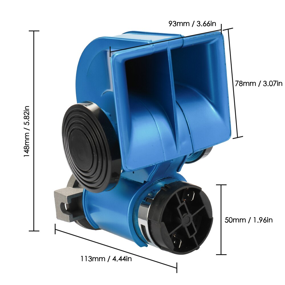 Auto Twin Dual Tone Compact Air Loud Horn 12V 150dB Compressor Truck Car Bus Van