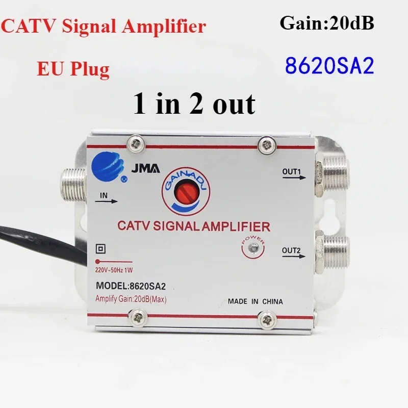 AC 220V Kabel TV Splitter Verstärker 20dB Digitale CATV Antenne Signal Booster Hause Tv Ausrüstungen 45Mhz bis 860MHz EU Stecker: Black