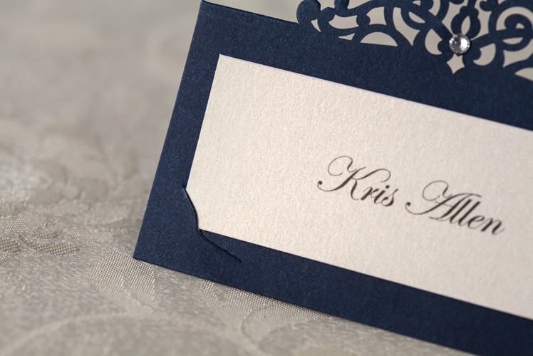24 stks Blauw Plaats Kaarthouder Tafel Centerpieces Nummer Naam Card Bruiloft Banket Decoratie Evenement Party Kaarten & Uitnodigingen