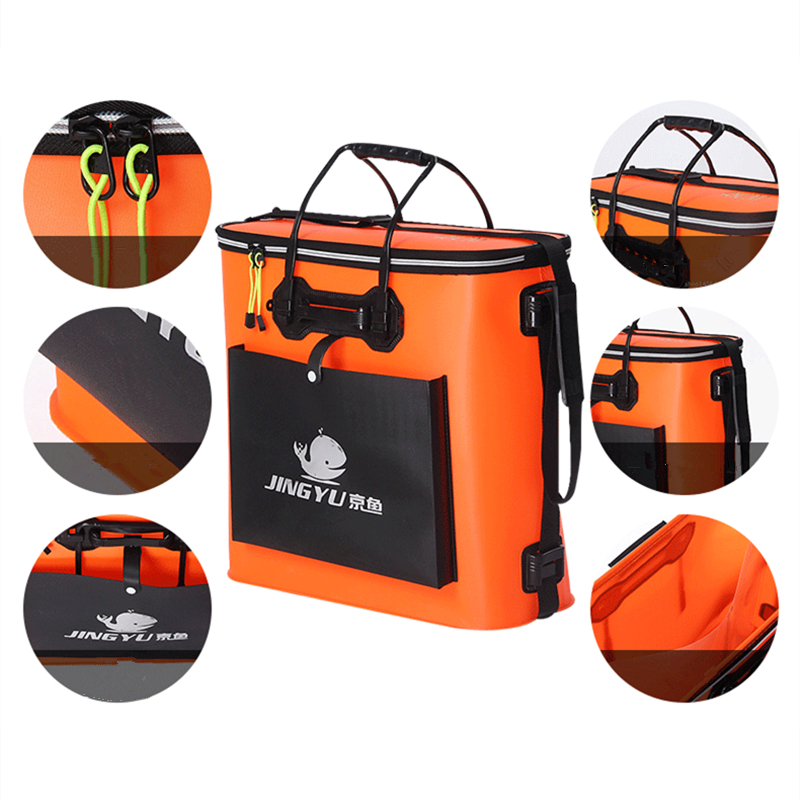 42/48/53cm Fishing Tackle Bucket Portable Fishing Bags Thickening EVA Live Fish Box Folding Outdoor Camping Hiking Water Bucket