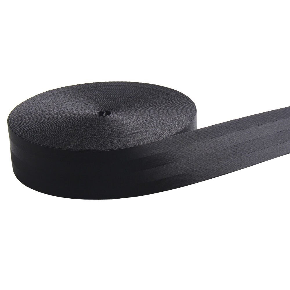 1m 20mm 38mm 50mm zwart nylon lint veiligheidsgordel computer jacquard lint stainband grosgrain lint zwart band: Zwart 20mm