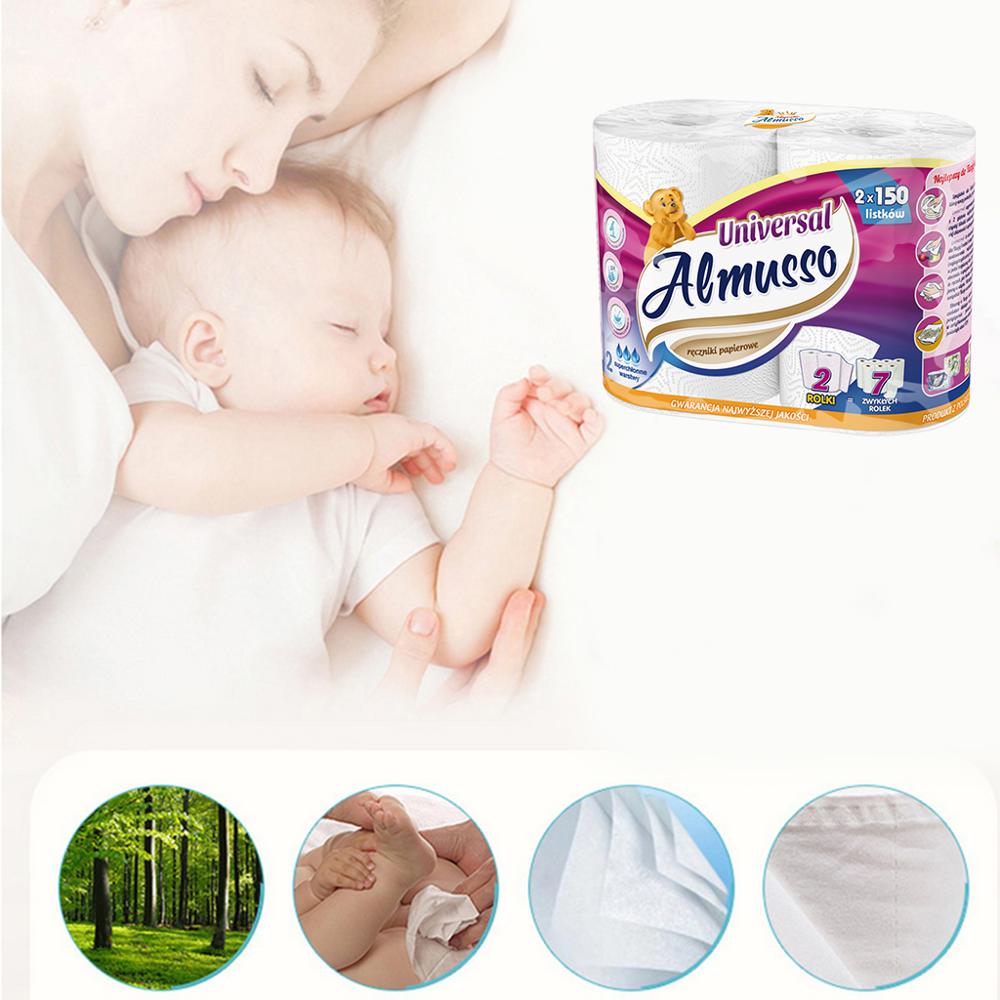 2 Rolls kitchen Toilet Paper,Smooth Soft strong water absorption toilet paper