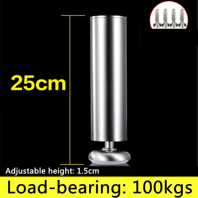 3.5cm-30cm Height Adjustable Furniture Legs Feet Cabinet Legs Stainless Steel Table Sofa Metal Foot With Screws: 25cm