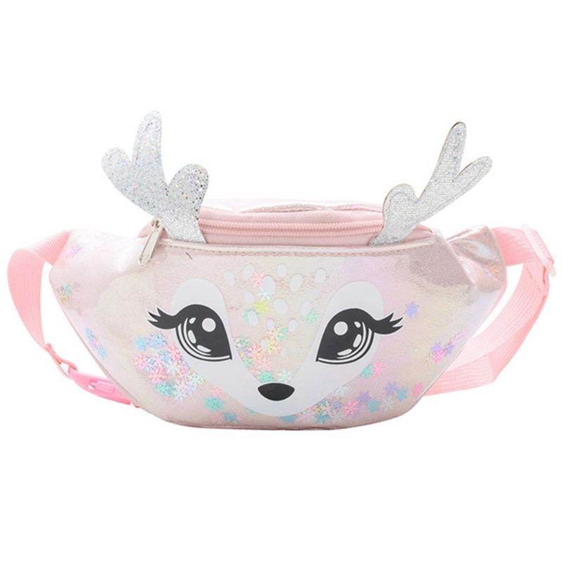 Draagbare Elanden Print Heuptas Fanny Pack Pouch Sport Riem Hip Borst Crossbody Shoulder Purse Voor Kids Kinderen