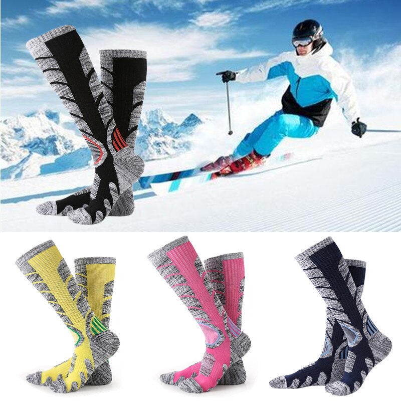 1 Paar Outdoor Skiën Sokken Warm Vocht-Absorberende Warm Knie Hoge Sport Sokken Skiën Snowboarden Gereedschap