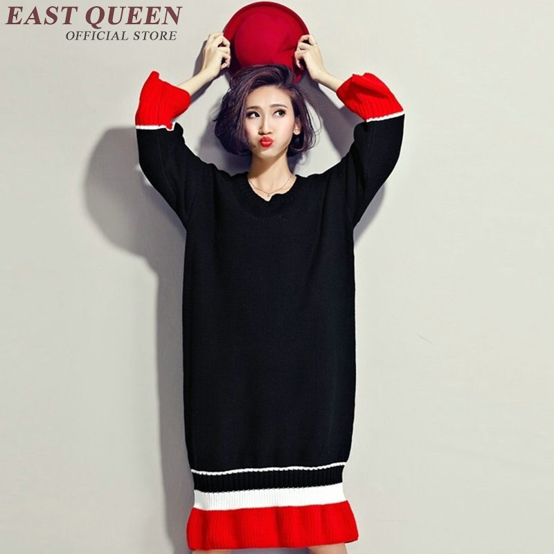 Women winter sweater dress female Autumn winter dress long knitted sweater dress KK1760 H