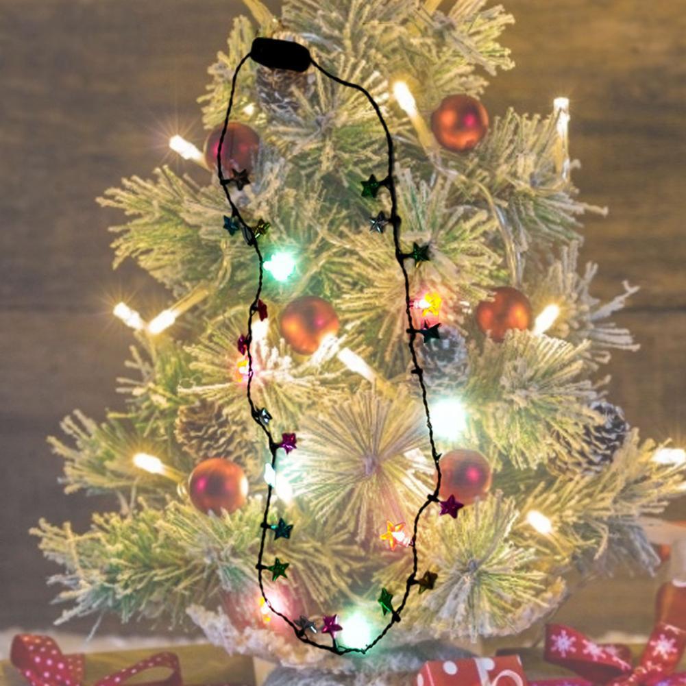 Collier lumineux en forme d&#39;étoile de noël, 86cm, 3D, LED, pour arbre de noël, chambre à coucher, décoration intérieure pour la maison, nouvel an