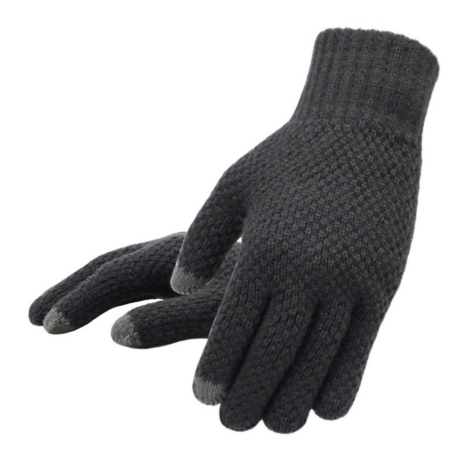 Men's Winter Gloves Solid Color Knitted Warm Gloves With T-ouch Screen Gloves Men Outdoor Sports Handschoenen Heren Перчатки