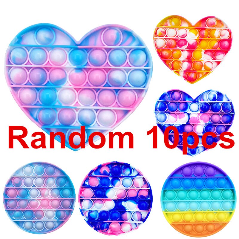 10Pcs/Lot Pop It Push Bubble Fidget Toys Adult Stress Relief Toy Antistress PopIt Soft Squishy Anti-Stress Anti Stress: 4