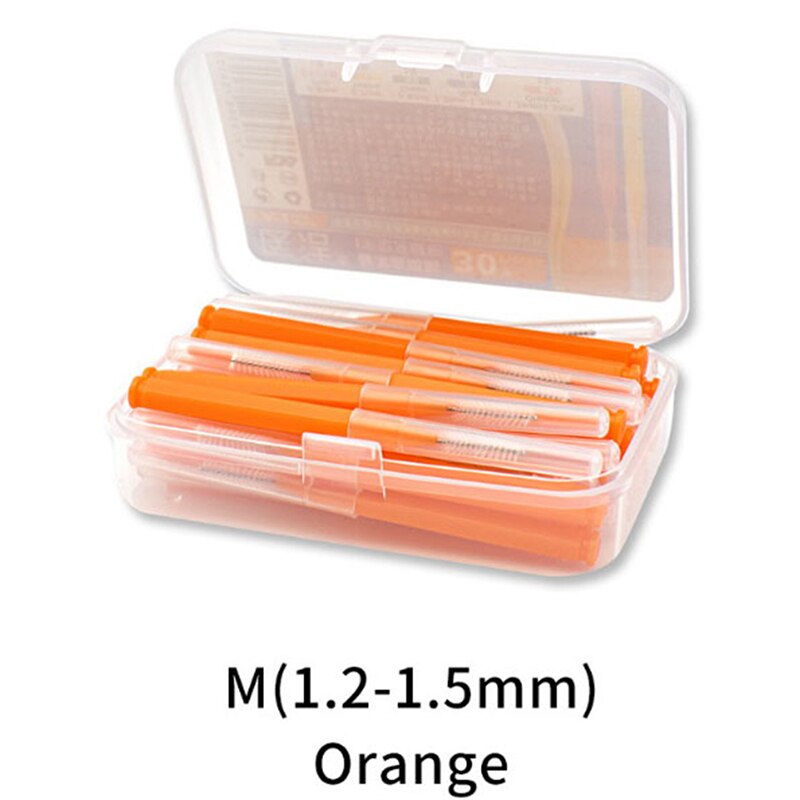 30pcs/lot Oral Clean Interdental Brush Teeth Brush Oral Care Tool Dental Floss Teeth Hygiene Toothpick: Orange
