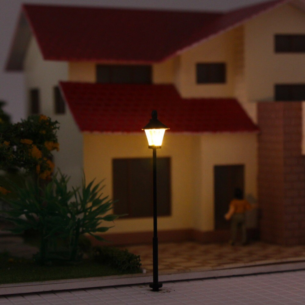 10pcs Model Railway Led Lamppost Lamps Street Lights N Scale 4.5cm 12V LYM09 model outdoor lamp yard light leds