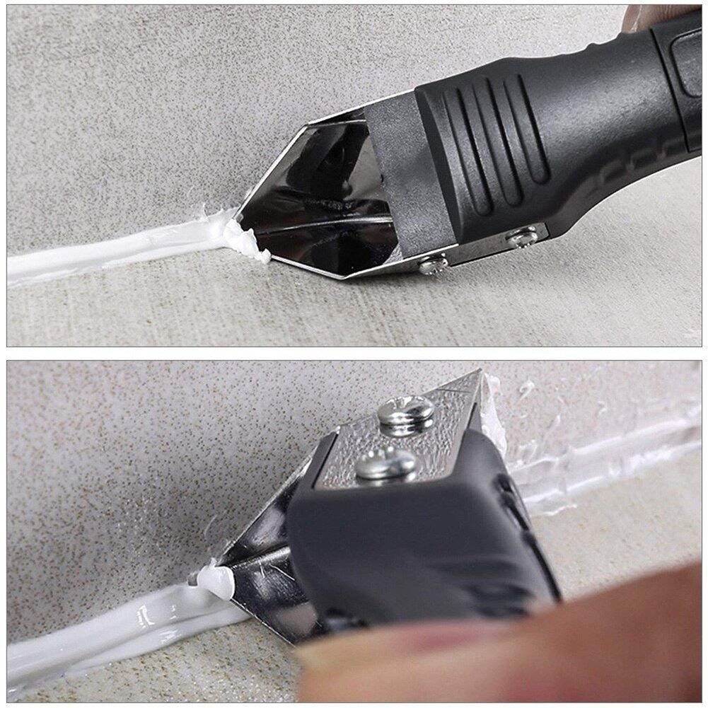 Espátula 3 en 1 para eliminar sellador, Kit de lechada de acabado, relleno de azulejo de cemento de vidrio, herramientas de pala espátula de costura angular de suelo