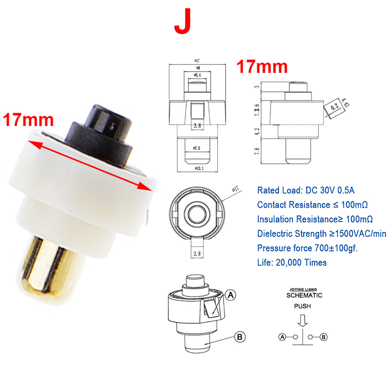 Various LED Flashlight Torch Switch 501B 502B C8 Push Button Click Clicky Switch Module Lantern Light DIY Parts Side Tail Switch: MULTI
