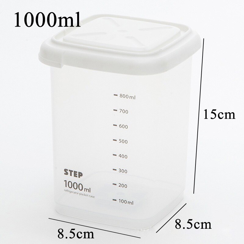 Airtight Food Storage Containers Set with Lids Plastic Dry Food Canisters for Kitchen Pantry Organization and Storage fridge can: 1000ml White Style B