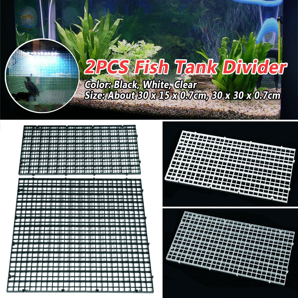 2pcs Plastic Replacement Parts Grid Pet Supplies Fish Tank Divider Isolation Board Free Cut Gravel Separator Filtration Net