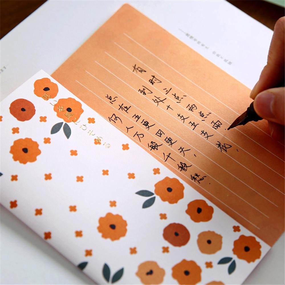 4pcs/set Kawaii Letter Paper Set Flower Envelope with Letter Paper Folding Writing Letter Pad Cute Stationery Letter Writing Set